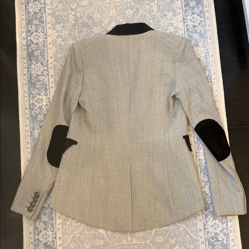 Veronica Beard vintage Gray Riding Blazer with Black Trim - Picture 3 of 4